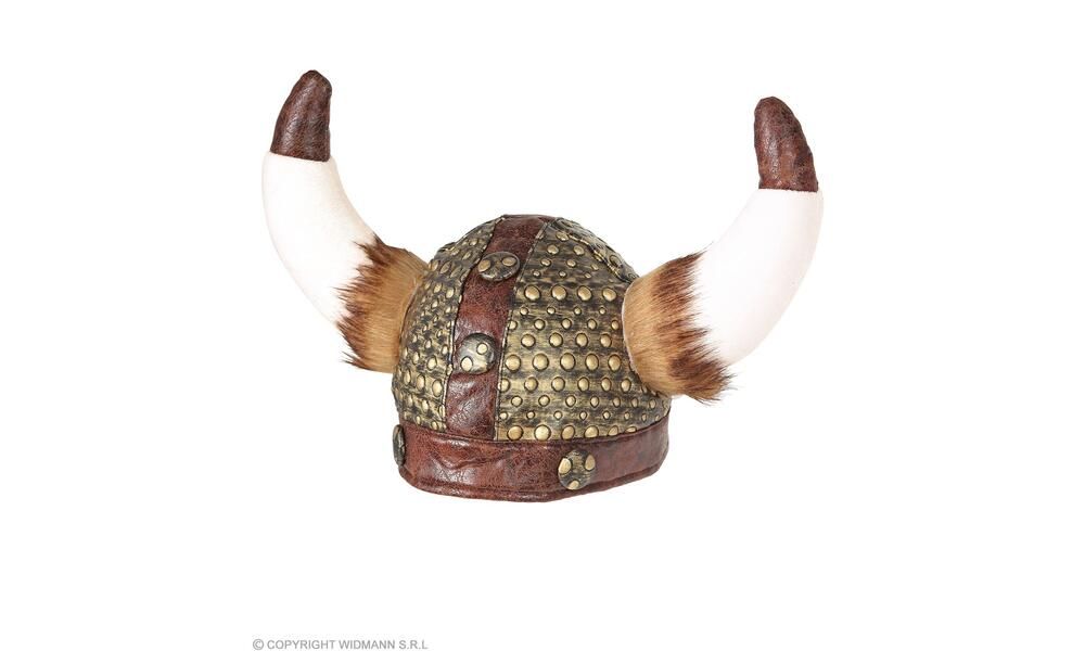 leather look VIKING HELMET WITH FUR