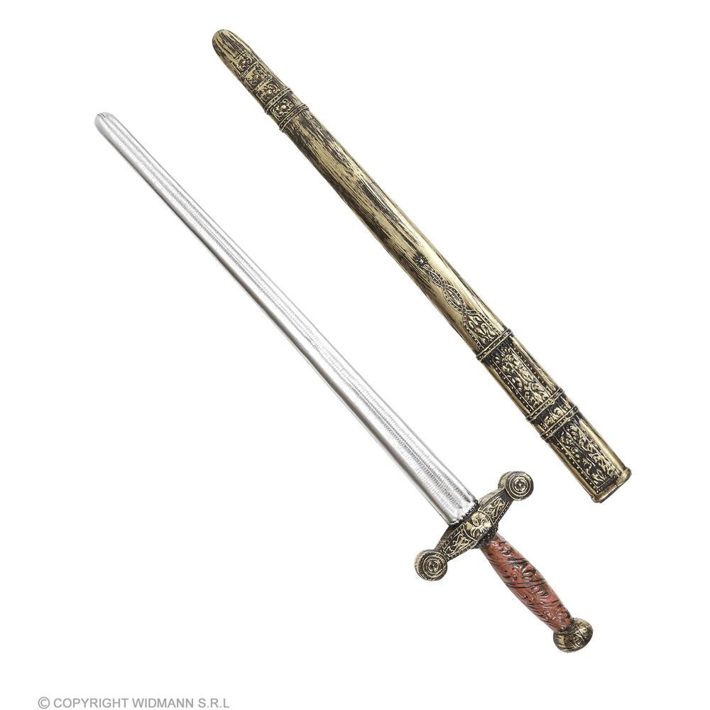 OLD TIME KNIGHT SWORD WITH SCABBARD 75 cm