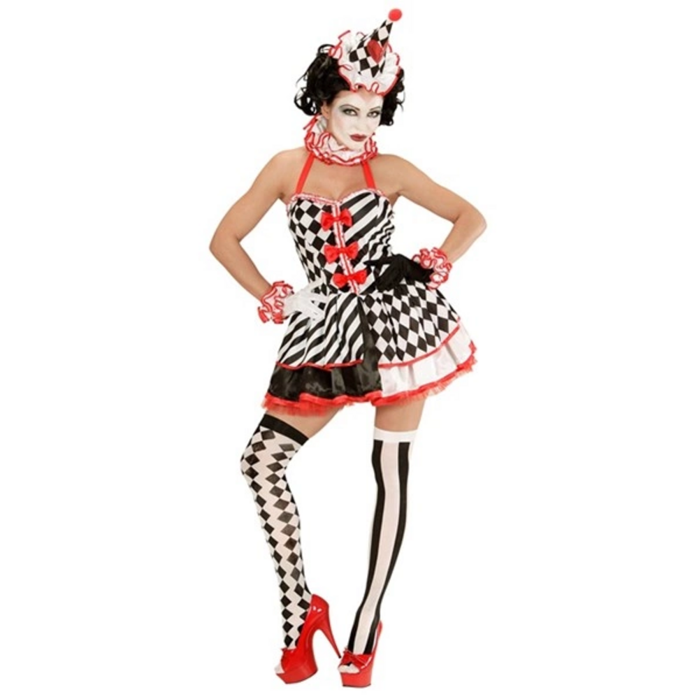 PIERROT GIRL  (dress, ruff, cuffs, mini hat)