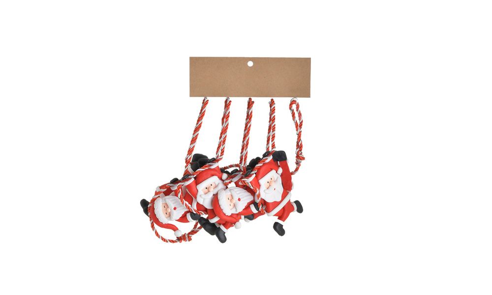 CERAMIC/FABRIC GARLAND WHITE/RED L183