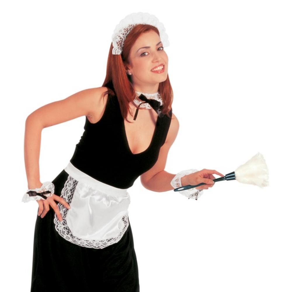 FRENCH MAID dress-up set (headpiece, choker, cuffs, skirt, apron)