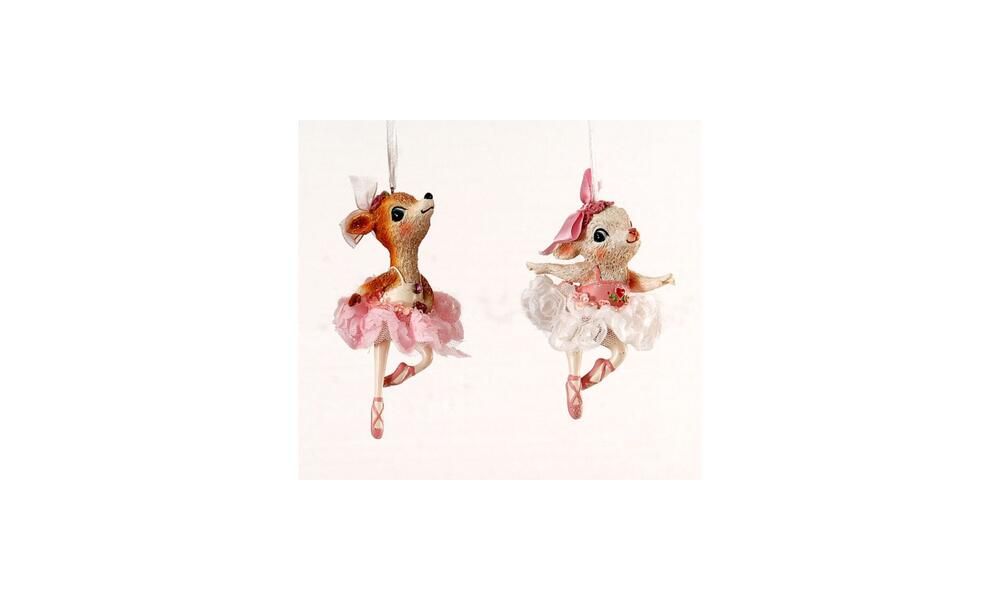 24/96 -2Asst 13cm Polyresin Ballerina Lamb Deer