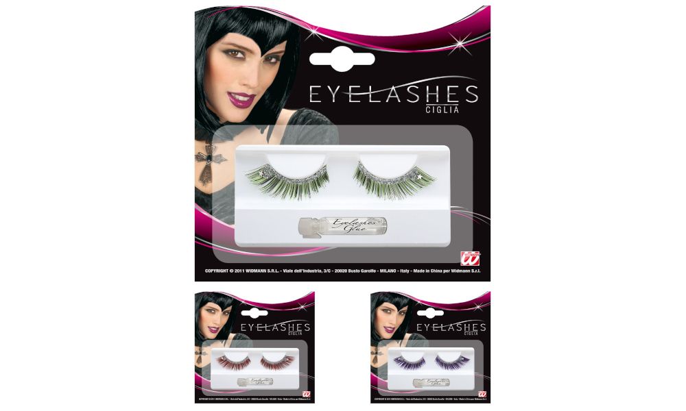 Pk 6 EYELASHES WITH STARDUST with glass bottle