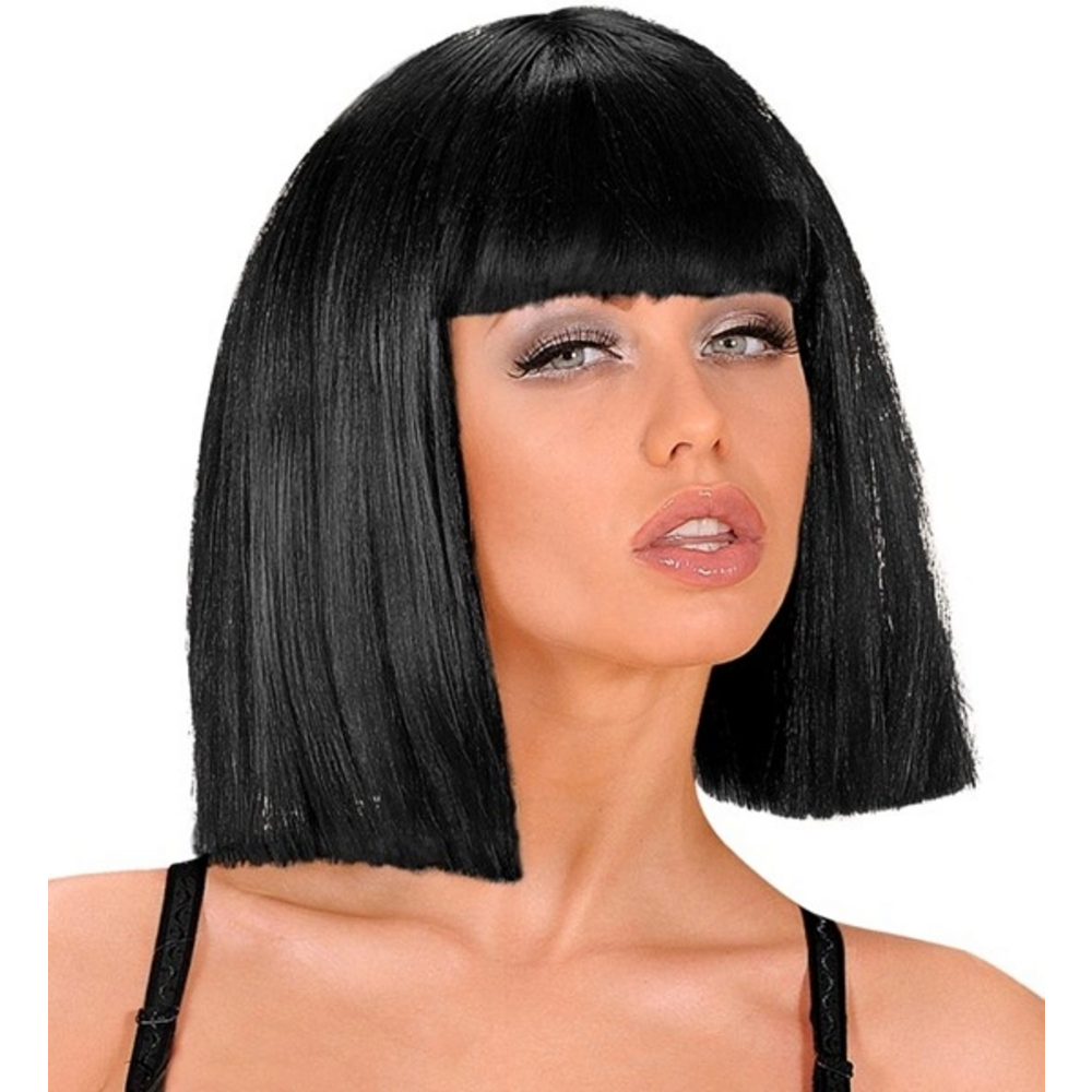BLACK SHOWGIRL WIG  in polybag
