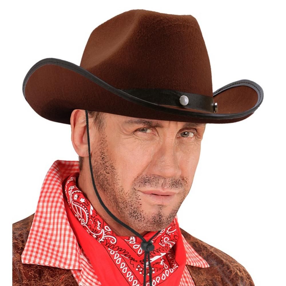 COWBOY HAT WITH BOLTS felt - brown color
