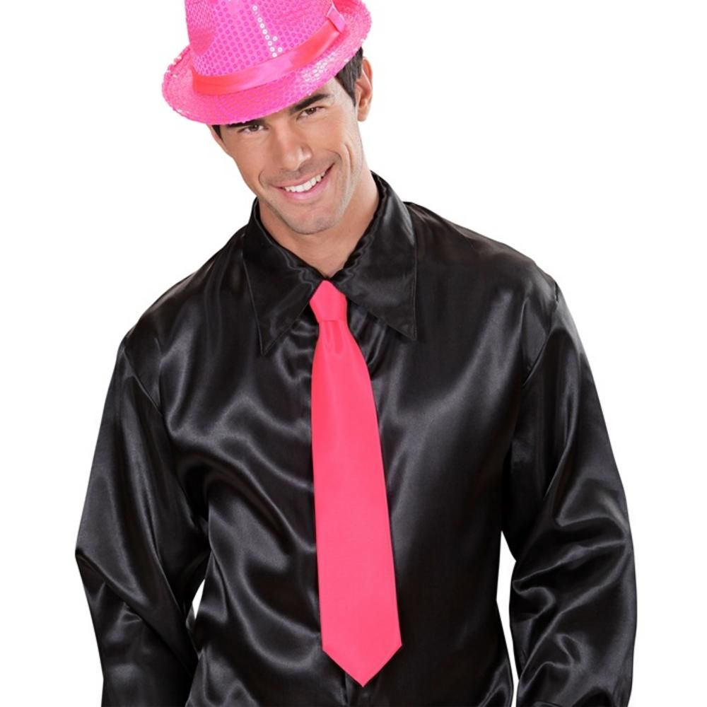 satin NEON PINK TIE