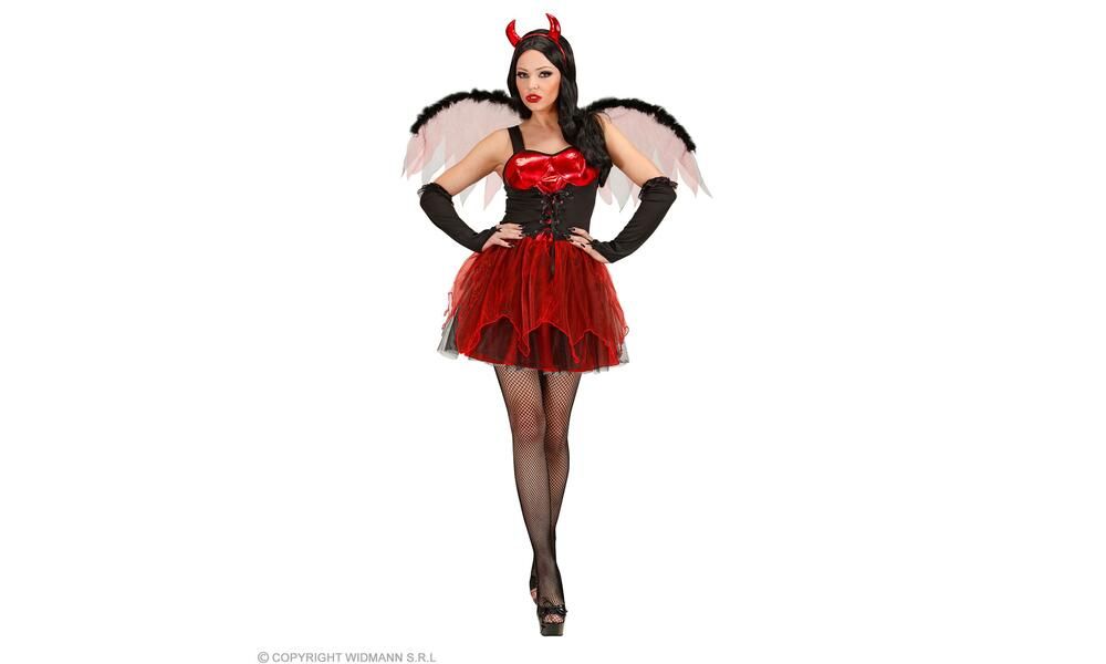 "DEVIL" (dress. wings. fingerless gloves. horns)