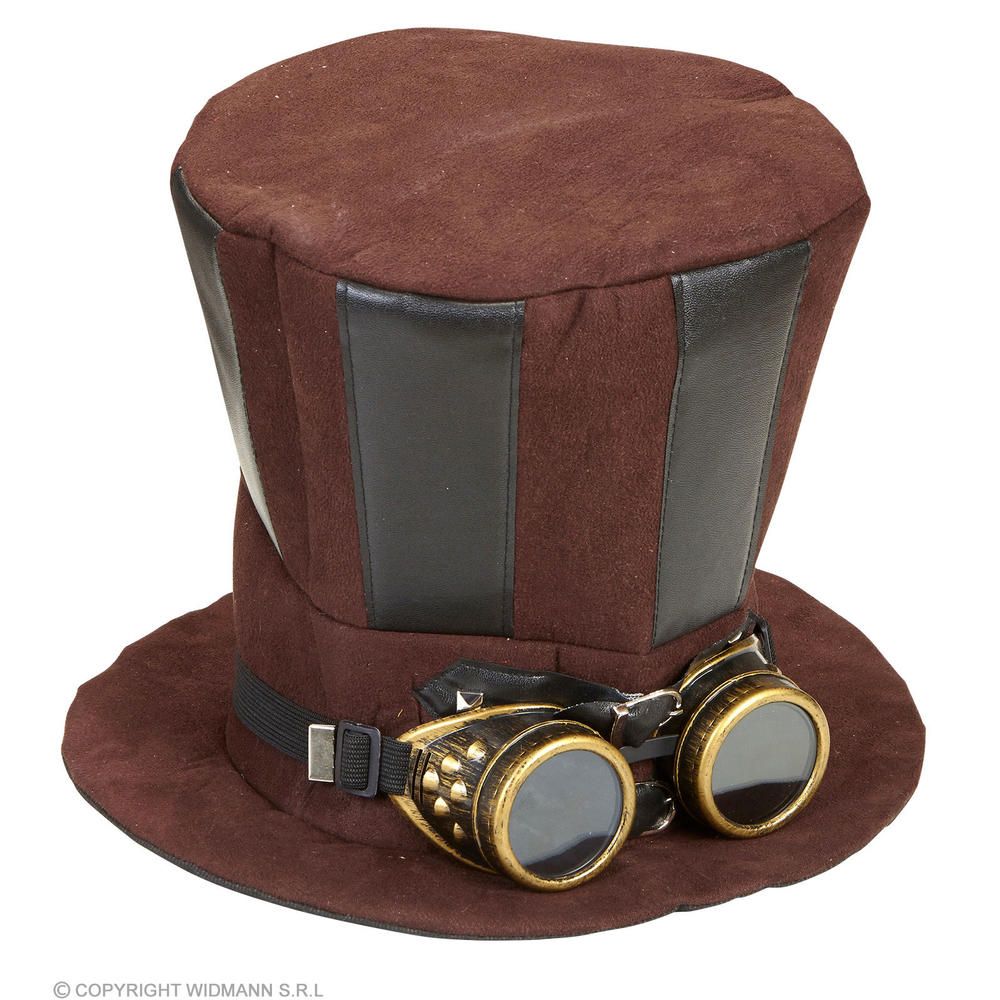 STEAMPUNK TOP HAT WITH GOGGLES