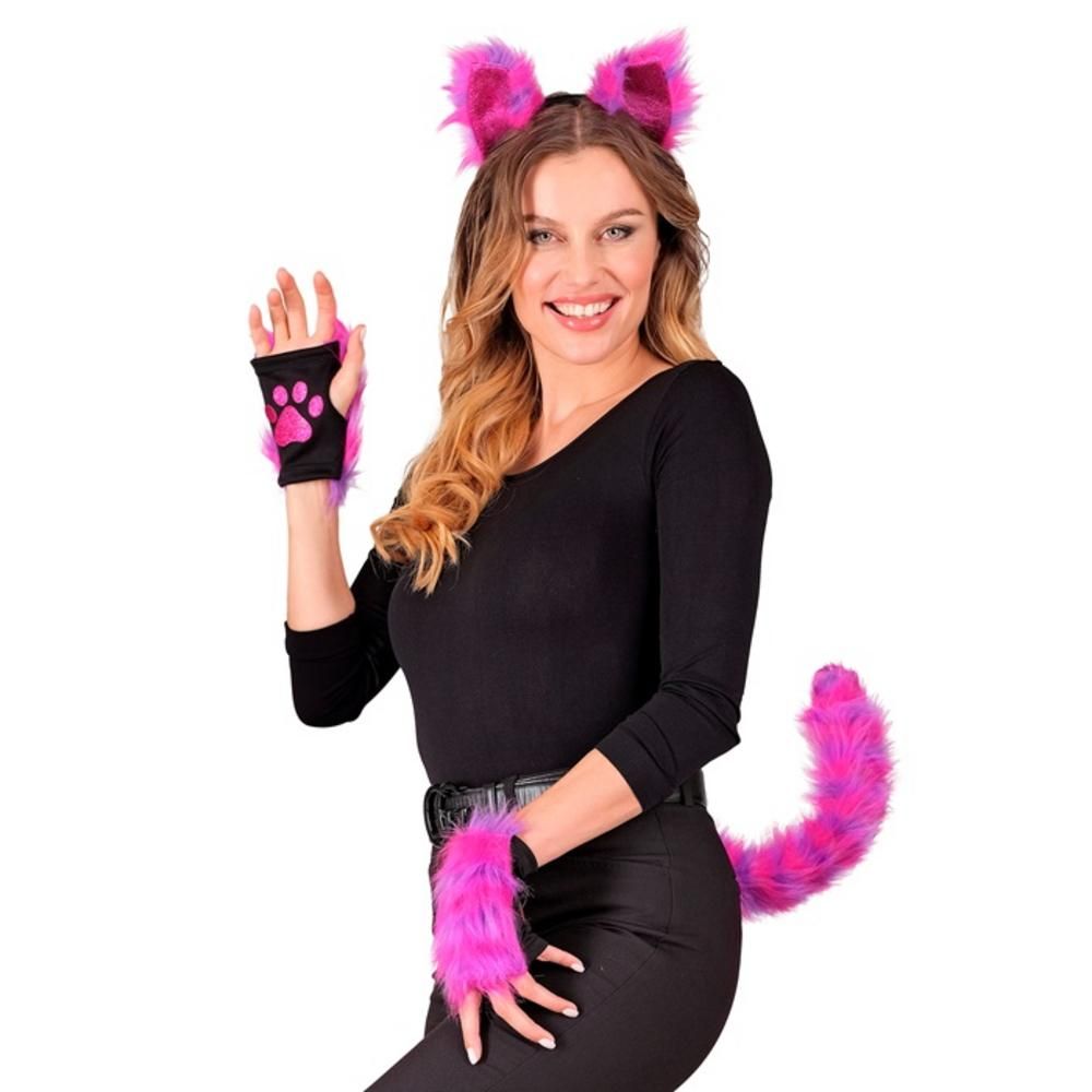 COSPLAY NEON CAT (ears, tail, gloves)