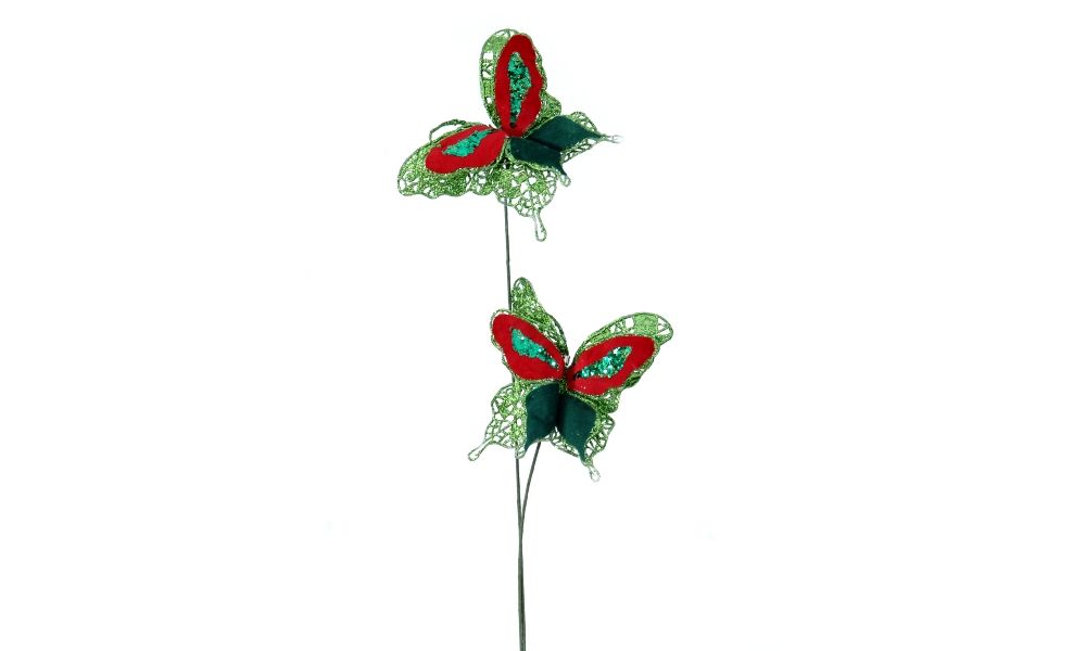 6/144-76cm Green butterfly branch