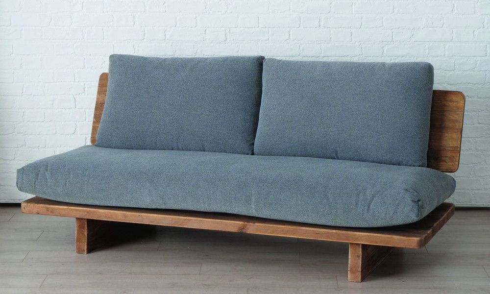 Sofa Larson, H 85,00 cm, Recycled wood, Cotton, Used look, Multi-coloured mixed materials natural