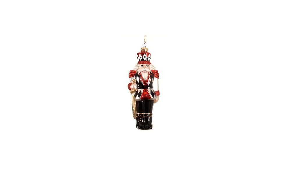 6/72 - 17CM red glass nut cracker