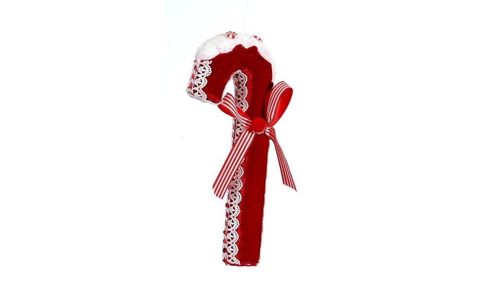 6/144-22cm Red candy cane hanging ornament