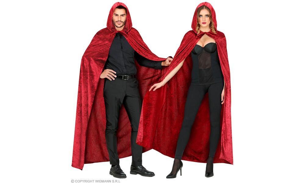 "BURGUNDY HOODED CAPE" velvet - 150 cm