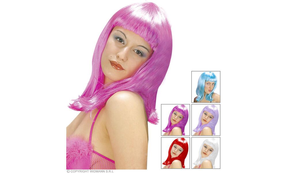 PATSY WIG in polybag 6 colors ass.: turquoise pin