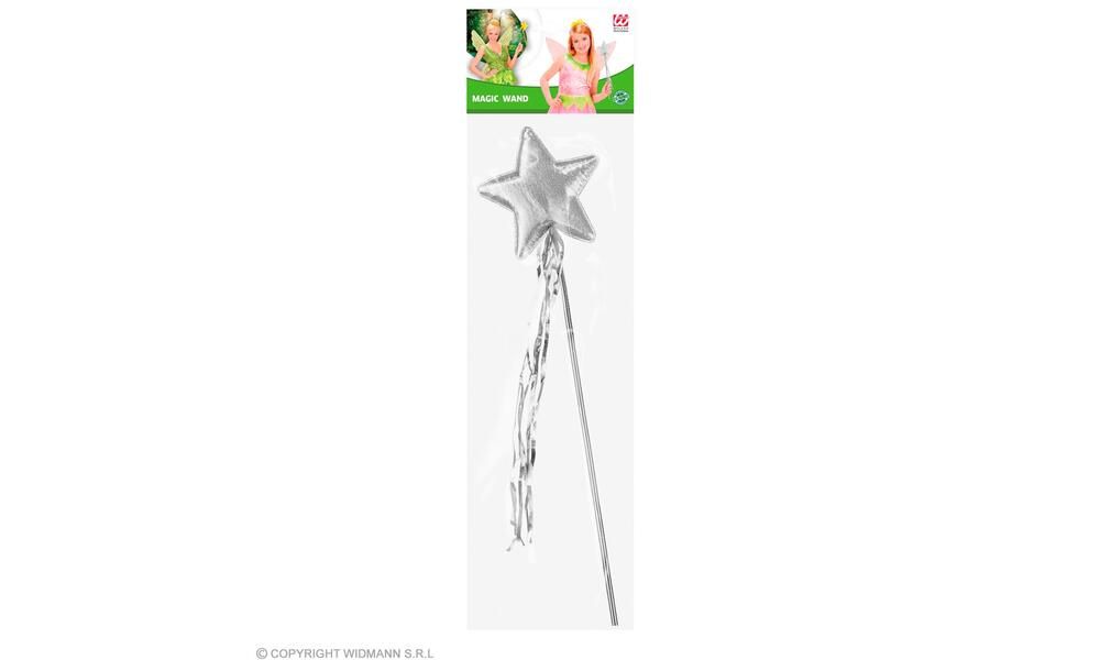 SILVER FABRIC MAGIC WAND WITH TINSEL