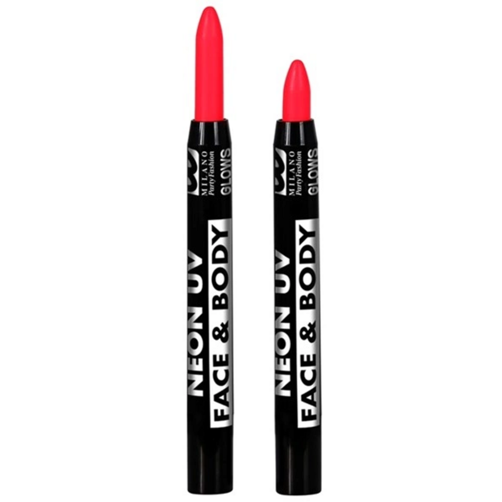 Set of  6 NEON MAKE-UP PENCILS IN WINDOW BOX  (2 x neon pink, 1 yellow..