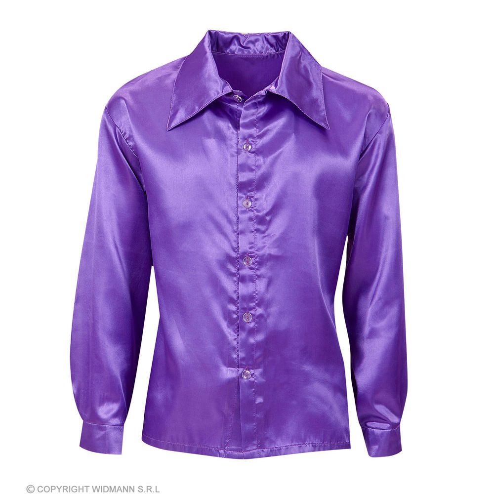 Satin PURPLE 70s DISCO SHIRT