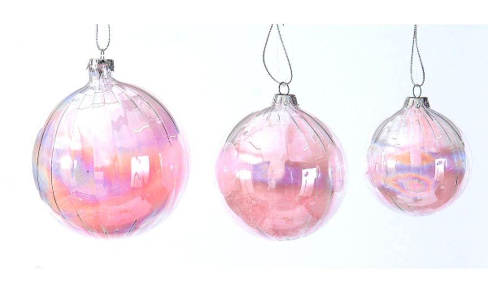 12/48-10cm Glass ball light pink