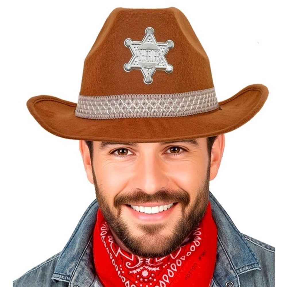 SHERIFF HAT  brown - felt