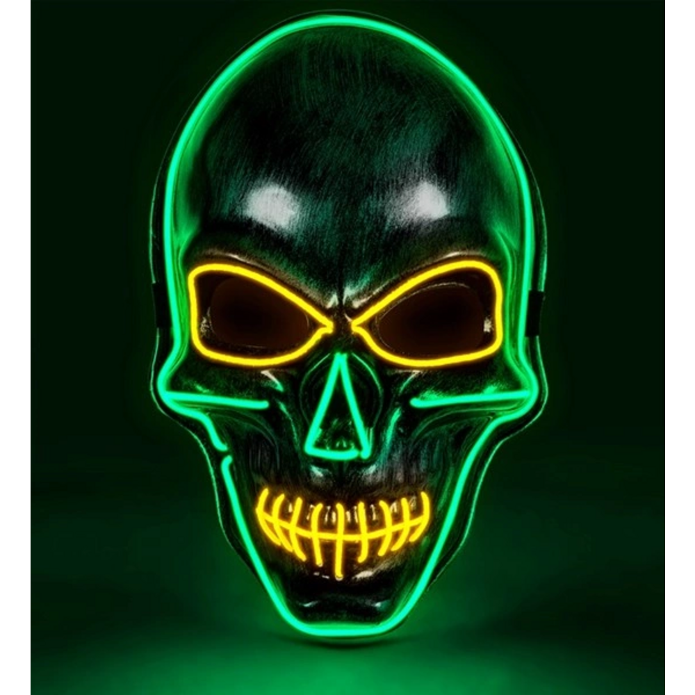 COLORED LED SILVER SKULL MASK