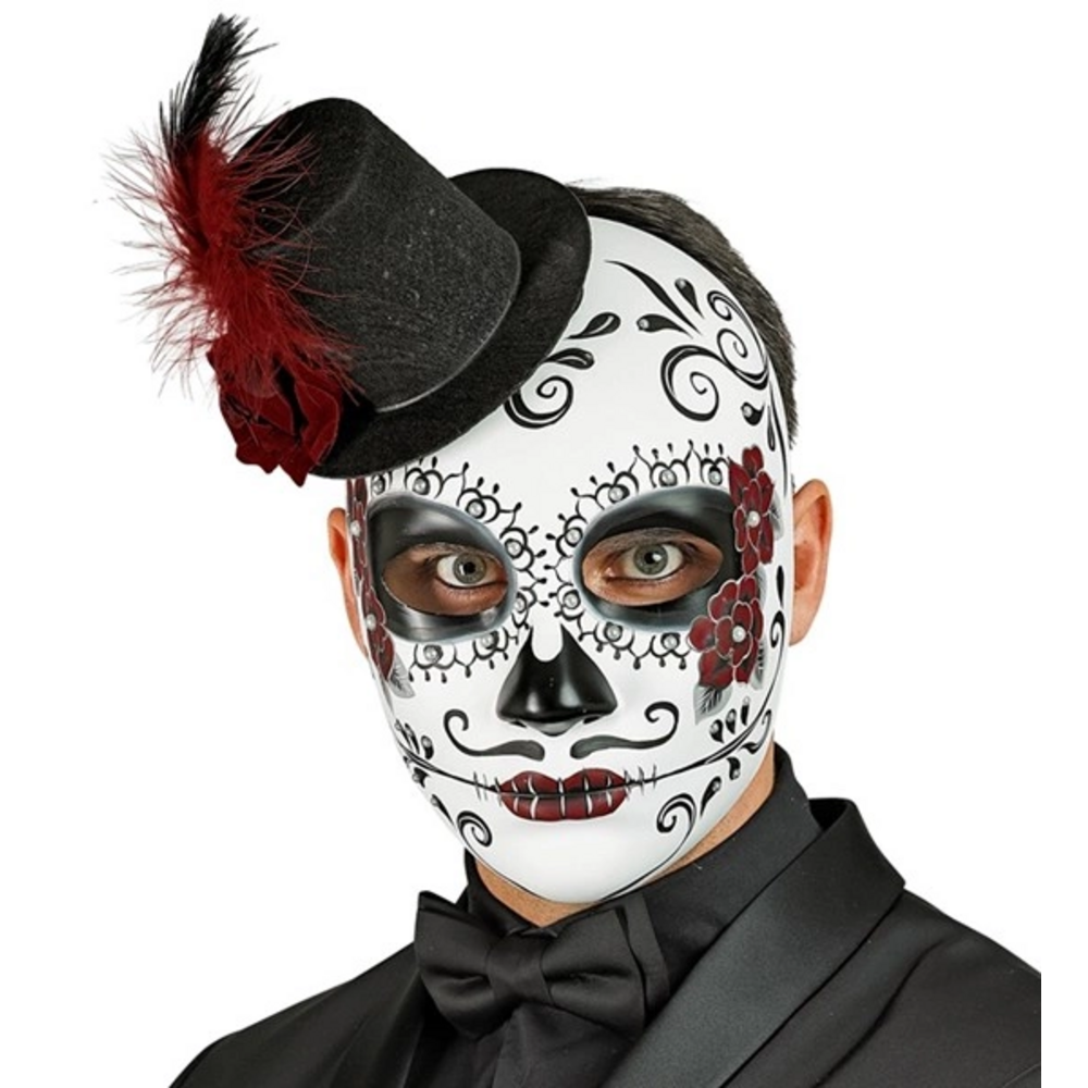DIA DE LOS MUERTOS MASK WITH HAT