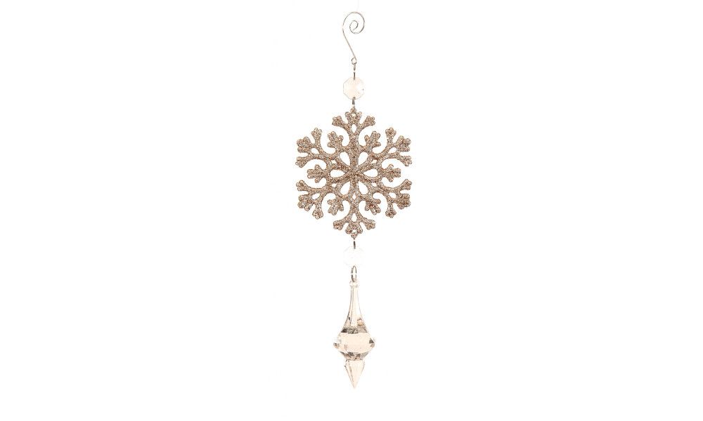 12/432 - 30CM Hanging Silver Ornament like a snow