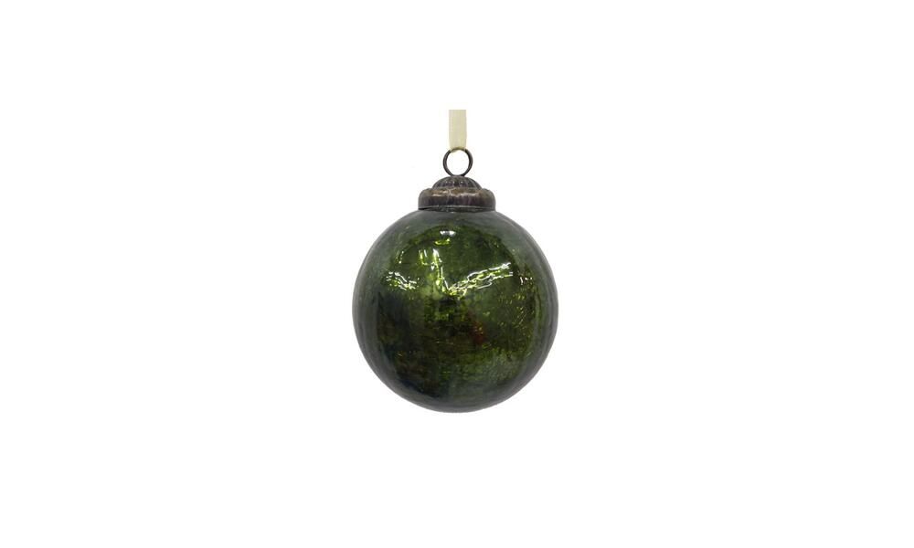 12/48 - 8CM green glass ball ornament