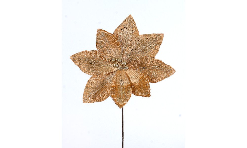 24/384-Gold glittered flower