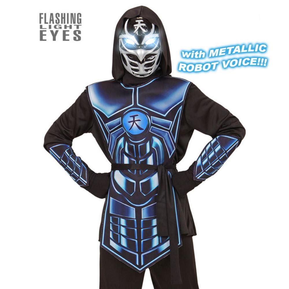 CYBER NINJA (hooded coat, tabard, belt, arm guards, mask with flashi..