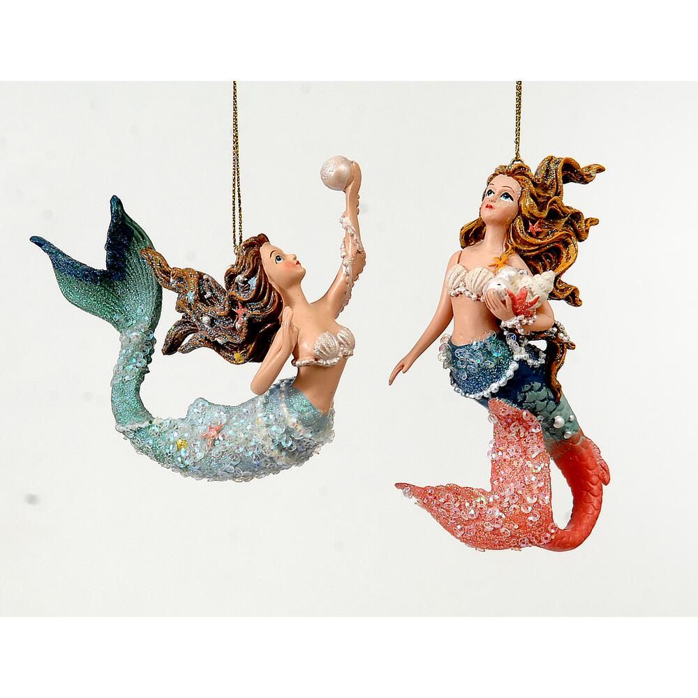 Glass mermaid ornament 12 cm