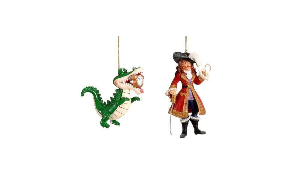 12/72 - 2Asst 12CM Hanging Polyresin Captain Hook & Crocodile