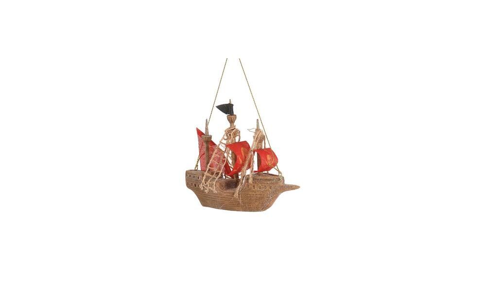 6/72 - 9CM Hanging Polyresin Pirate Ship Orn