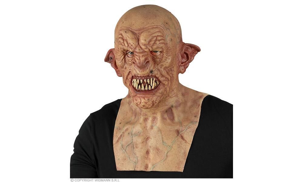 Silicone look ZOMBIE FULL HEAD MASK WITH NECK CHE