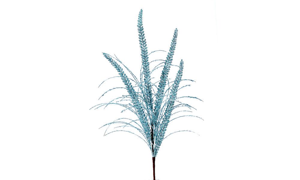 6/120-85cm Light blue glittered branch