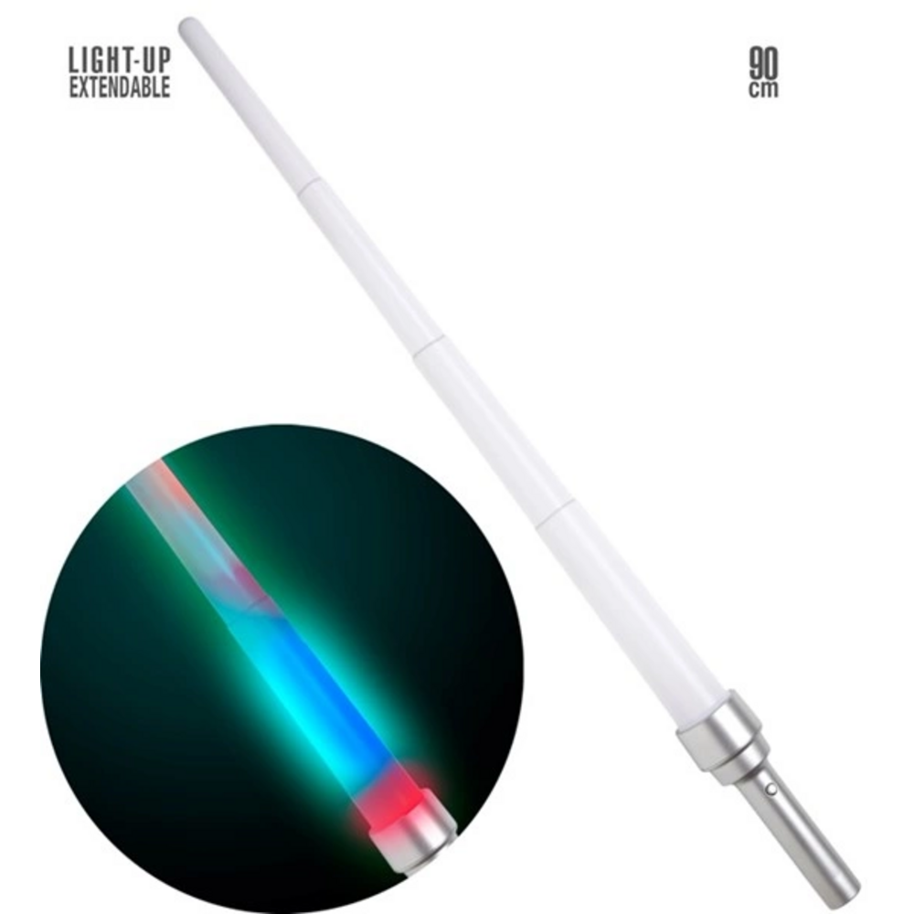 EXTENDABLE LIGHT SABER  90 cm - 4 light functions (fast flashing colo..