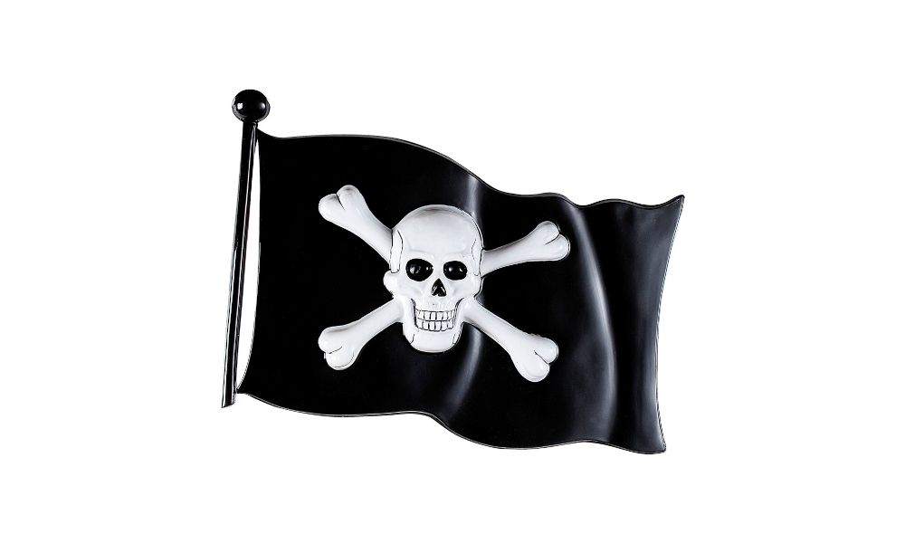 Pk 12 PIRATE FLAG plastic - 45 x 32 cm