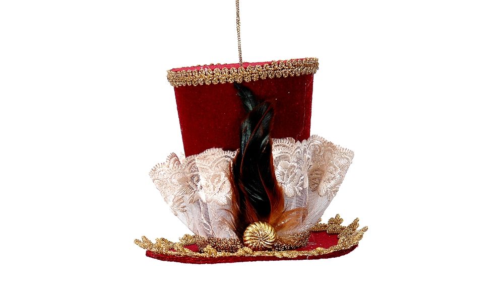 6/36-11,5cm Burgundy hat ornament