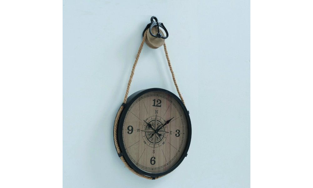 Wall clock Caldera, Analogue, W 40,00 cm, MDF, Iron, Glass, Mat mixed materials colour-mix