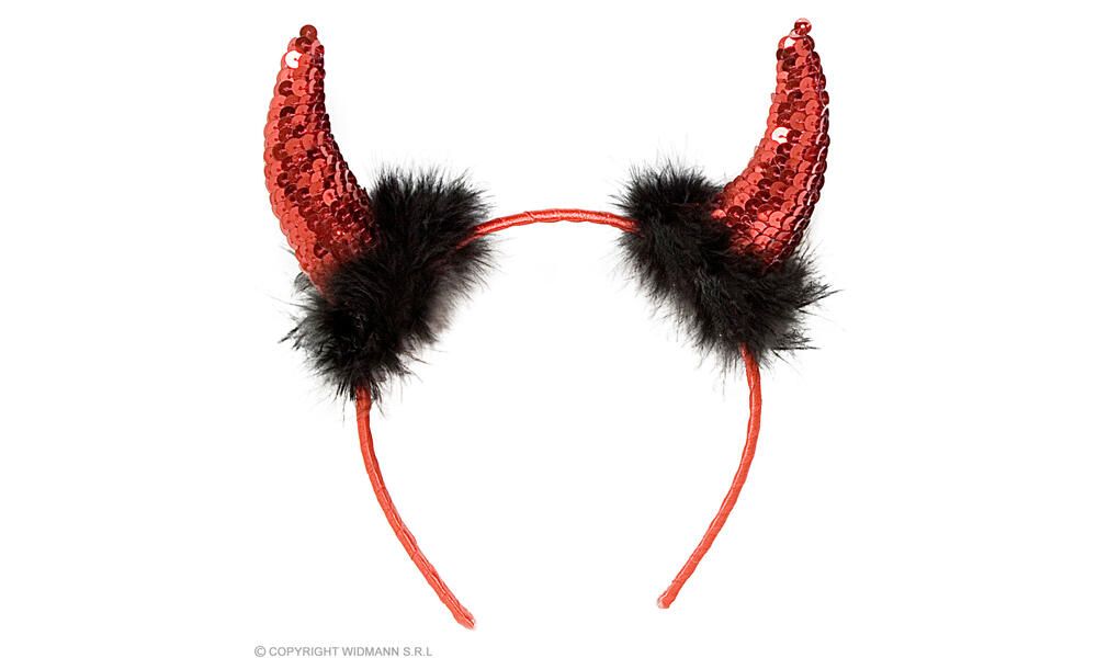 "RED SEQUIN DEVIL HORNS"