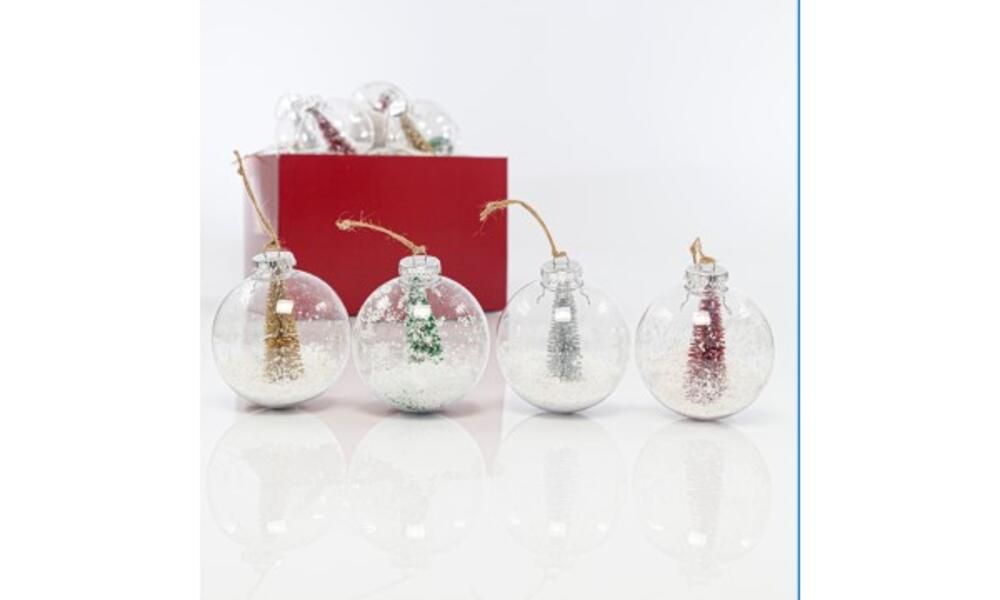 DISPLAY BOX, ΠΛΑΣΤΙΚΕΣ ΜΠΑΛΕΣ ΜΕ ΔΕΝΤΡΑΚΙ ΣΤΟ ΕΣΩΤΕΡΙΚΟ ΤΟΥΣ, 18ΤΜΧ, 10cm