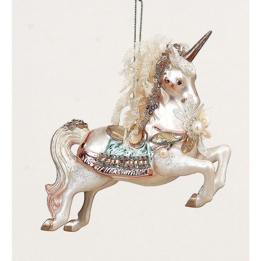 Glass unicorn ornament 15 cm