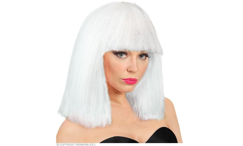 white SHOWGIRL WIG in box