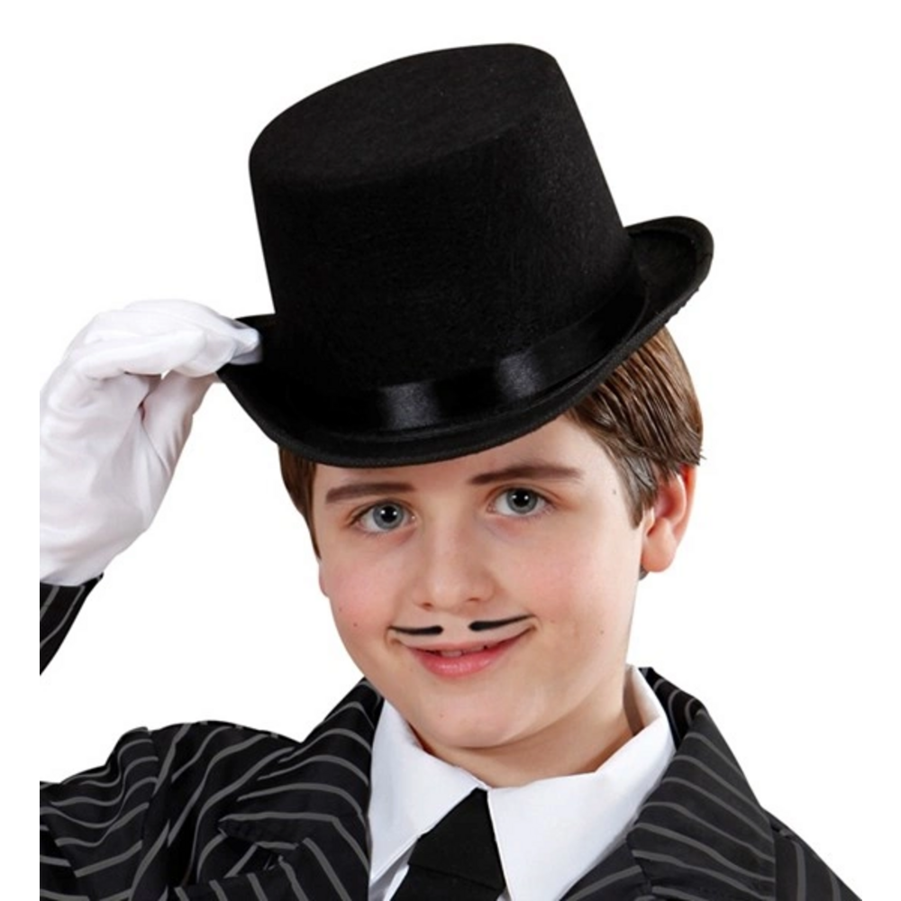 BLACK TOP HATS  felt - child size