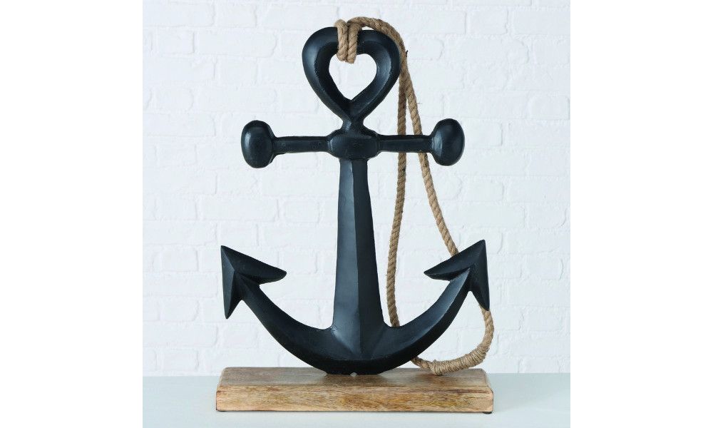 Anchor, with stand, H 52,00 cm, Mango (Mangifera indica), Alu nickle mixed materials natural