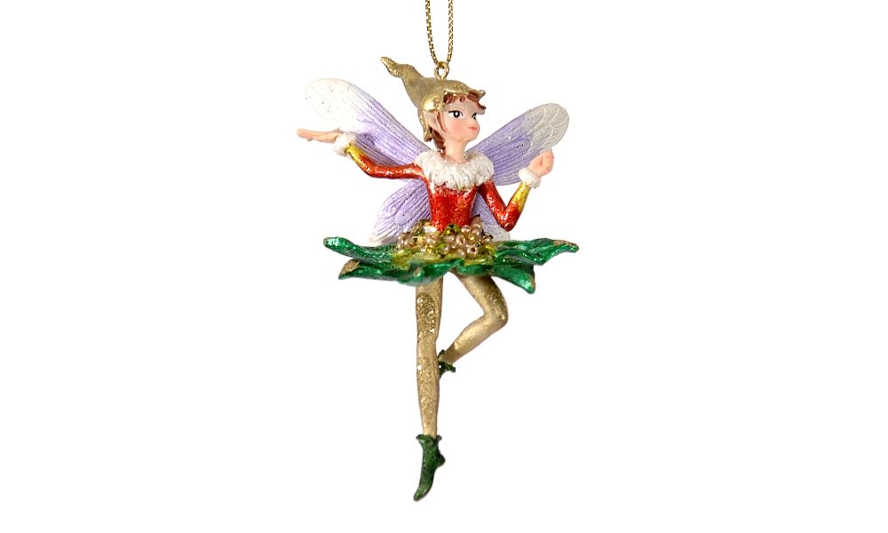 6/48-10cm Polyresin fairy xmas orn