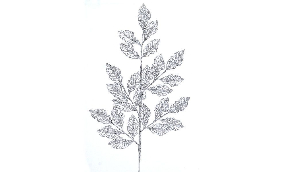 12/384-78cm Silver glittered branch