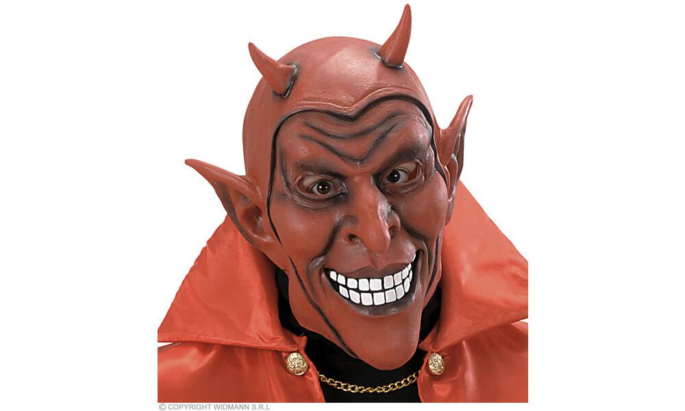 Pk 4 RED SMILING DEVIL MASK