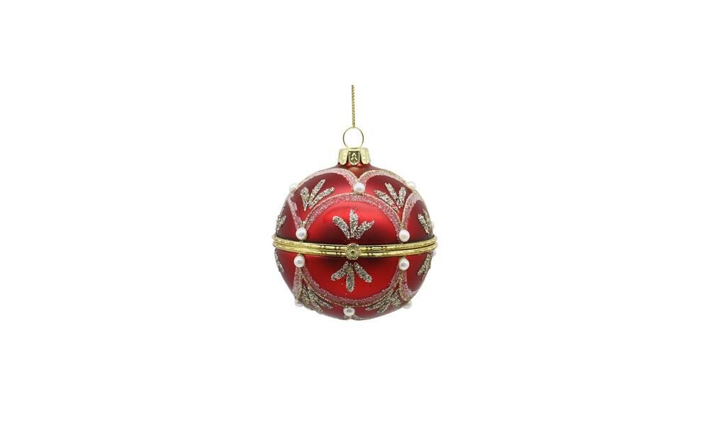 12/48-2Asst 8cm glass red opening ornaments