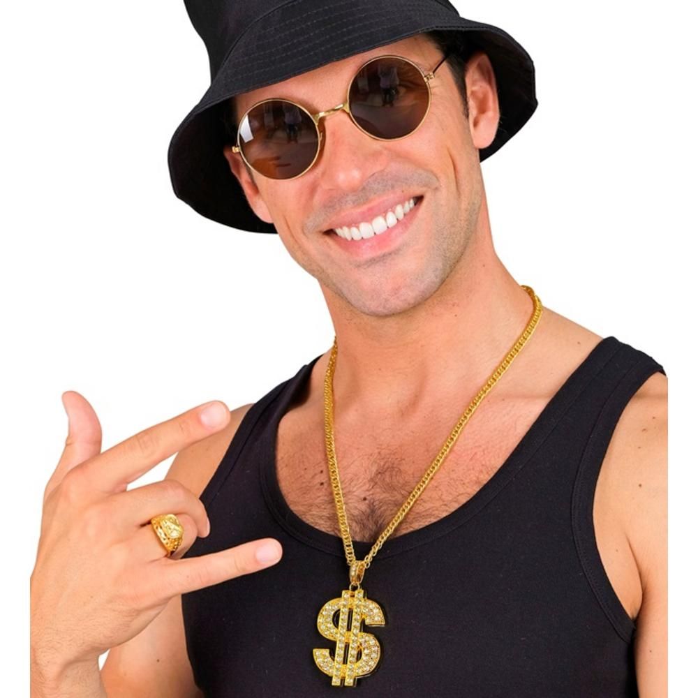 STRASS DOLLAR NECKLACE 65 cm